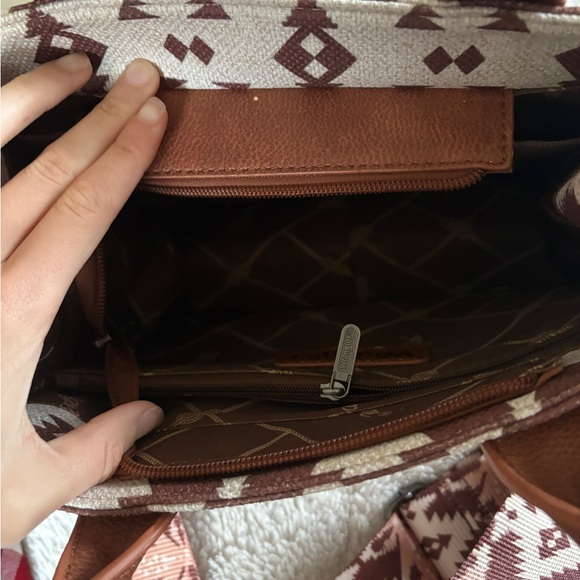 Wrangler Brown and Beige Patterned Women's Bag - Picture 6 of 7